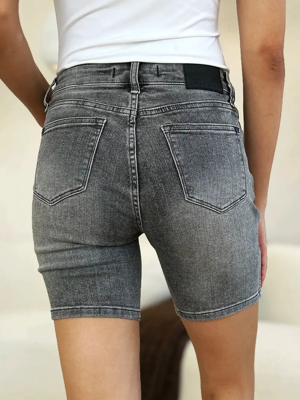 Judy Blue Full Size High Waist Washed Denim Shorts by Judy Blue
