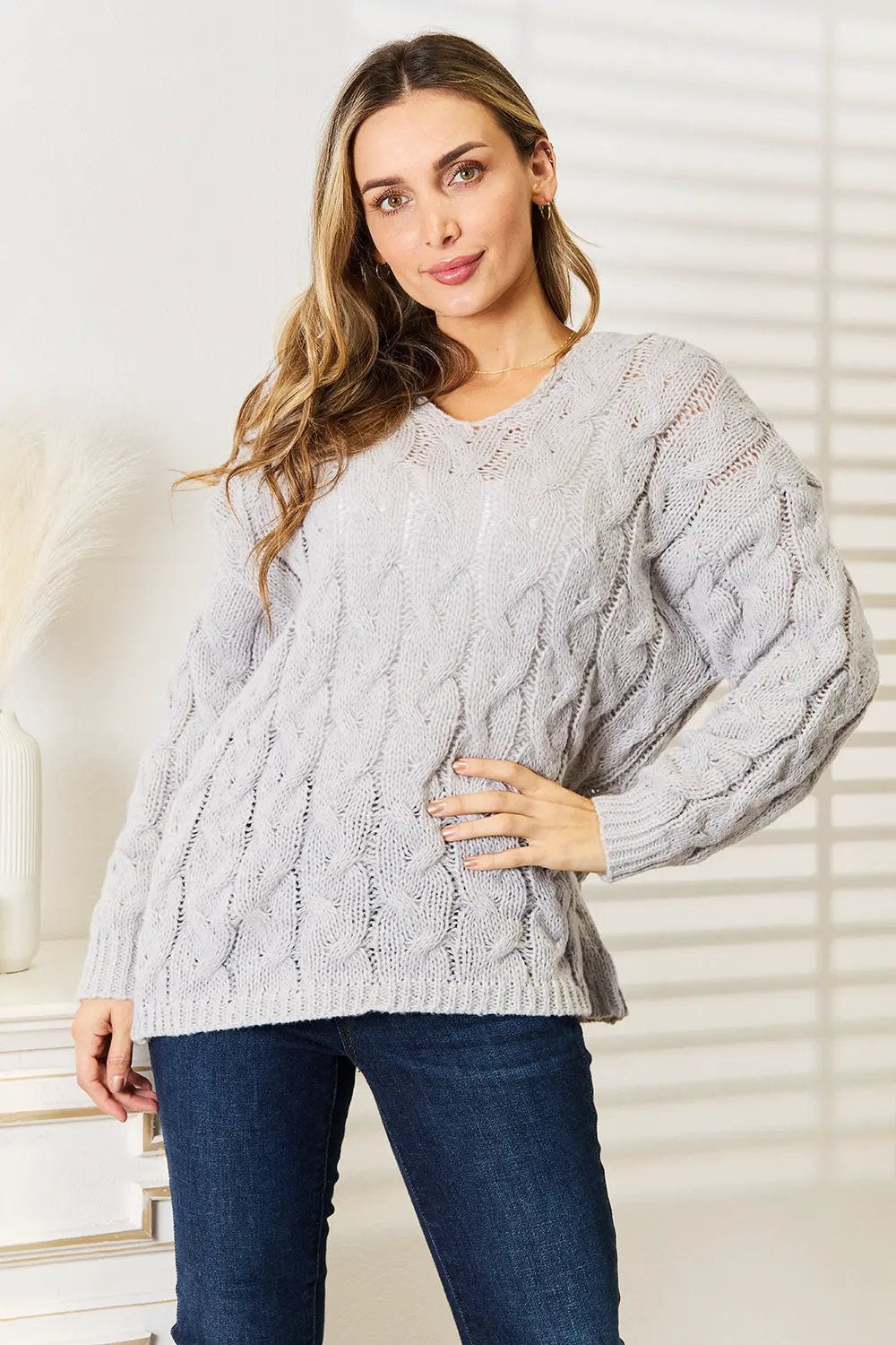 Woven Right Cable‑Knit Hooded Sweater | Partner Labels Selection by Partner Label