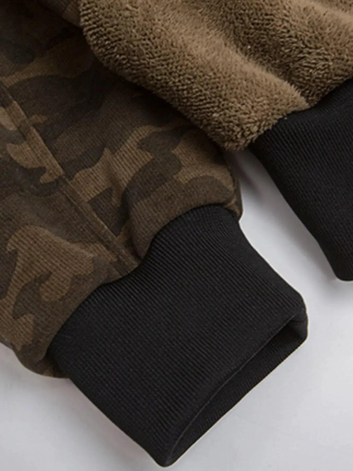 Men's Camouflage Faux Fur Hood Jacket by Partner Label
