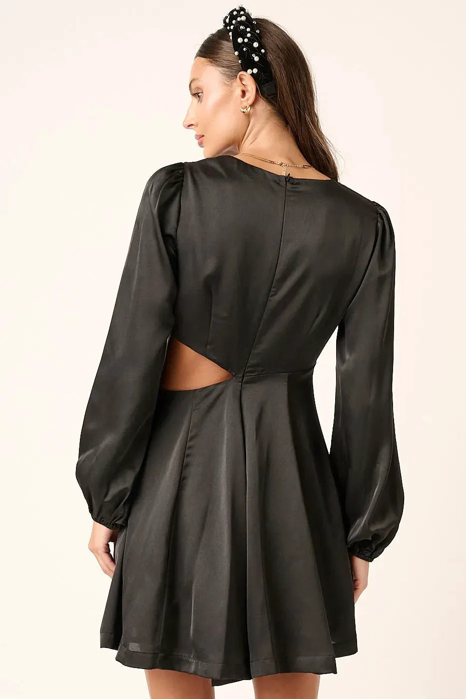 Mittoshop Satin Side Cutout Detail Mini Dress by Mittoshop