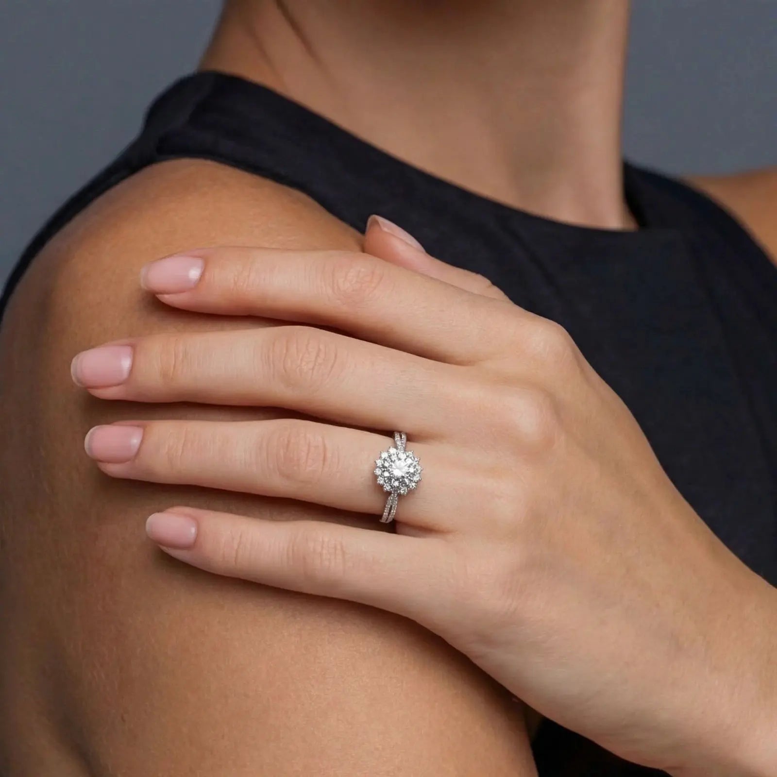 Stellar Halo Moissanite Ring | Equanimity Essence by Equanimity Essence.
