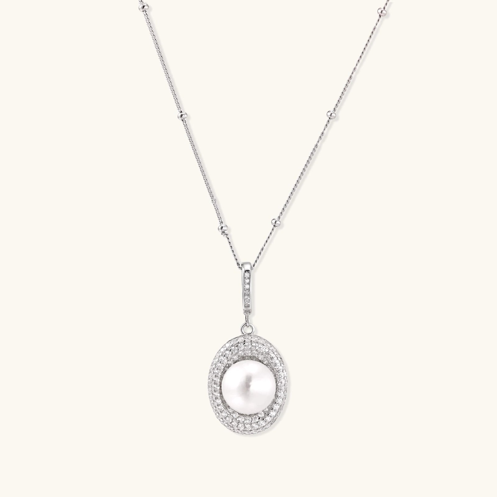Pearl Halo Necklace by Equanimity Essence.