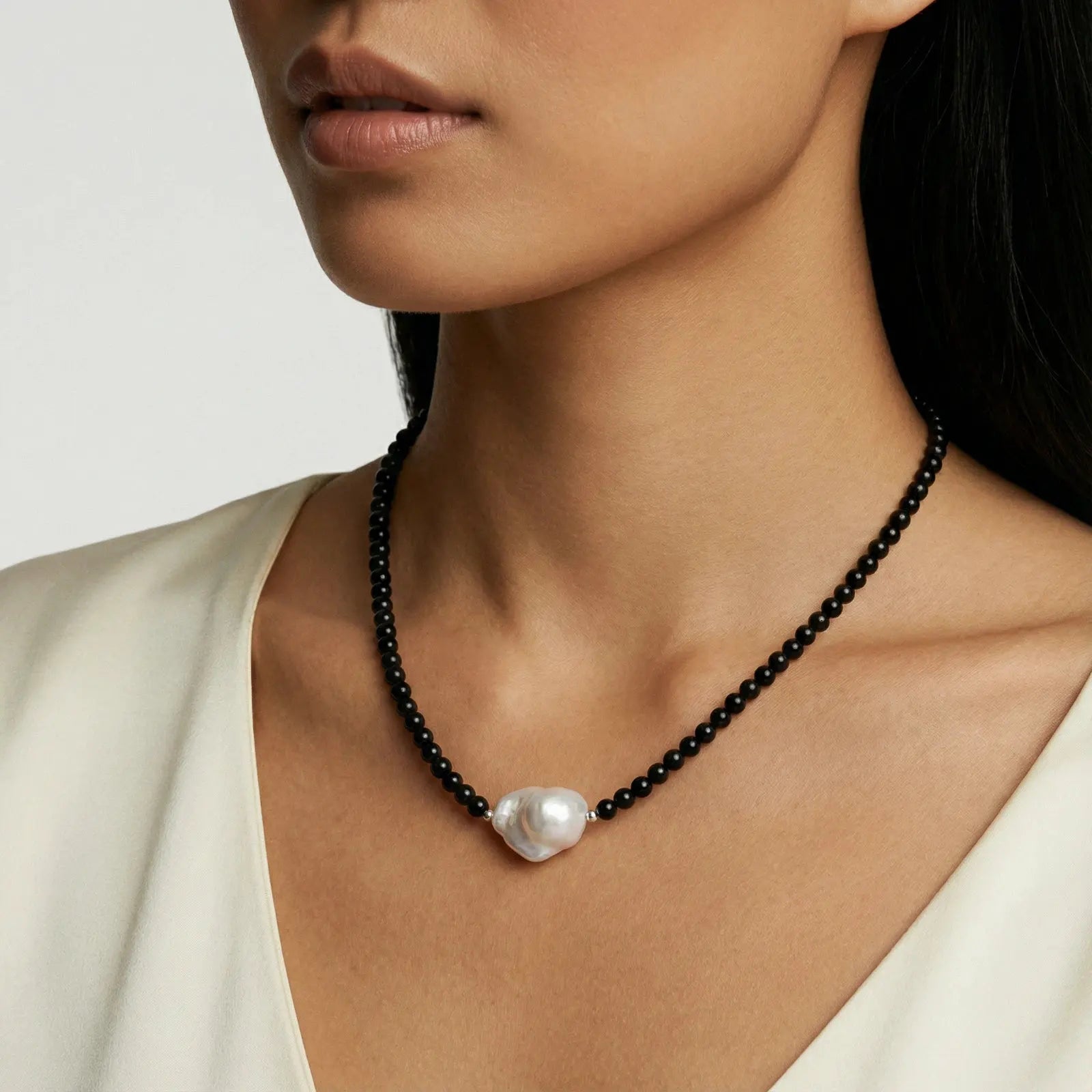 Midnight Pearl Necklace by Equanimity Essence.