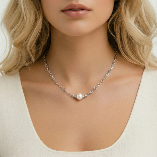 Luna Pearl Chain Necklace by Equanimity Essence.
