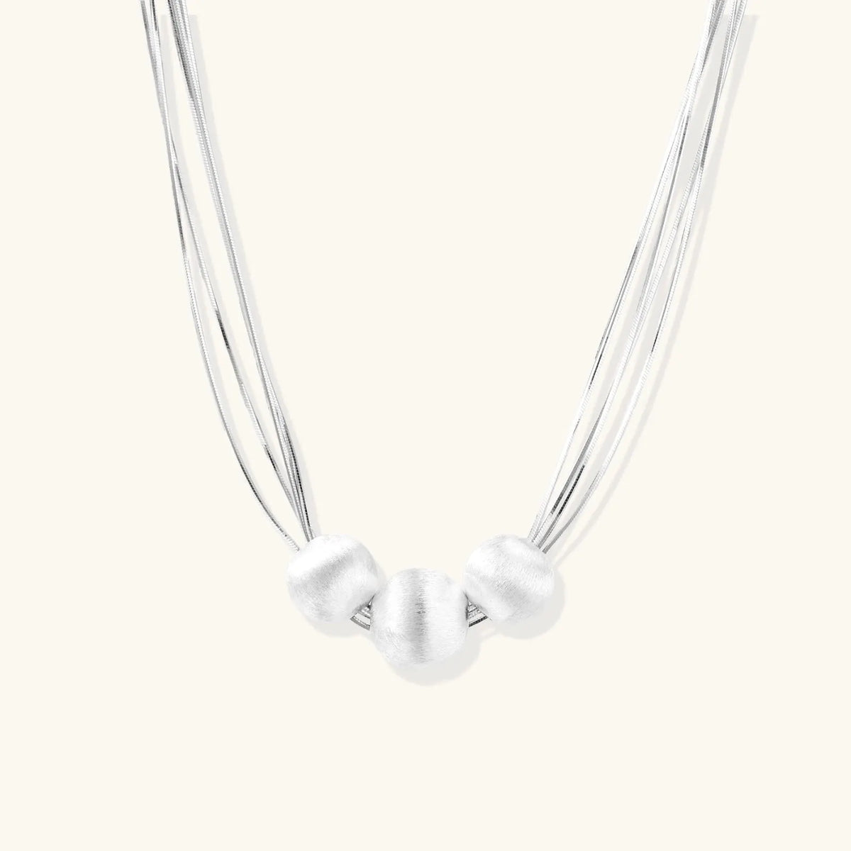 Silver Strand Layers Necklace by Equanimity Essence.