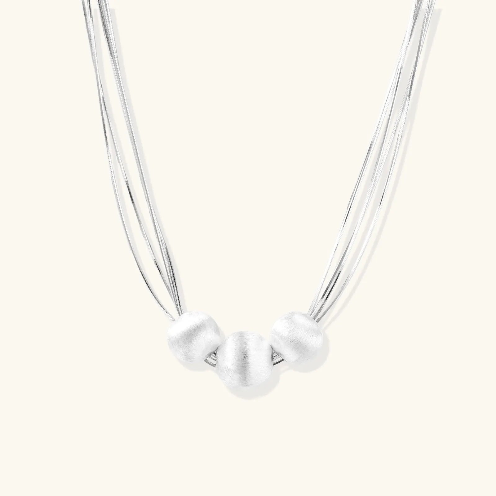 Silver Strand Layers Necklace by Equanimity Essence.