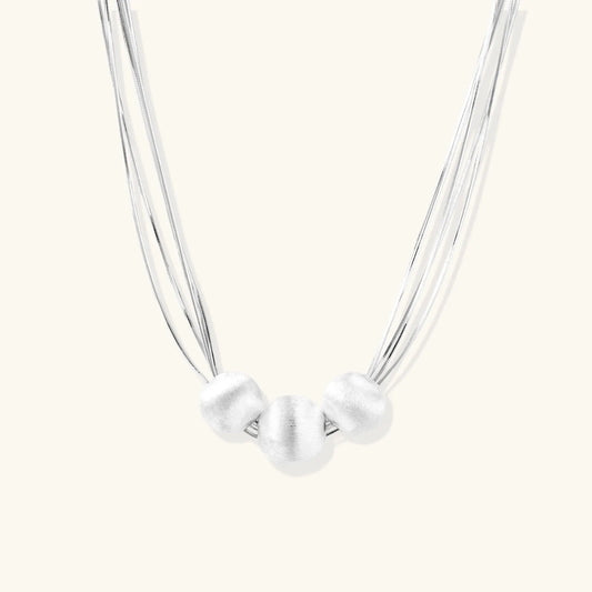 Silver Strand Layers Necklace by Equanimity Essence.