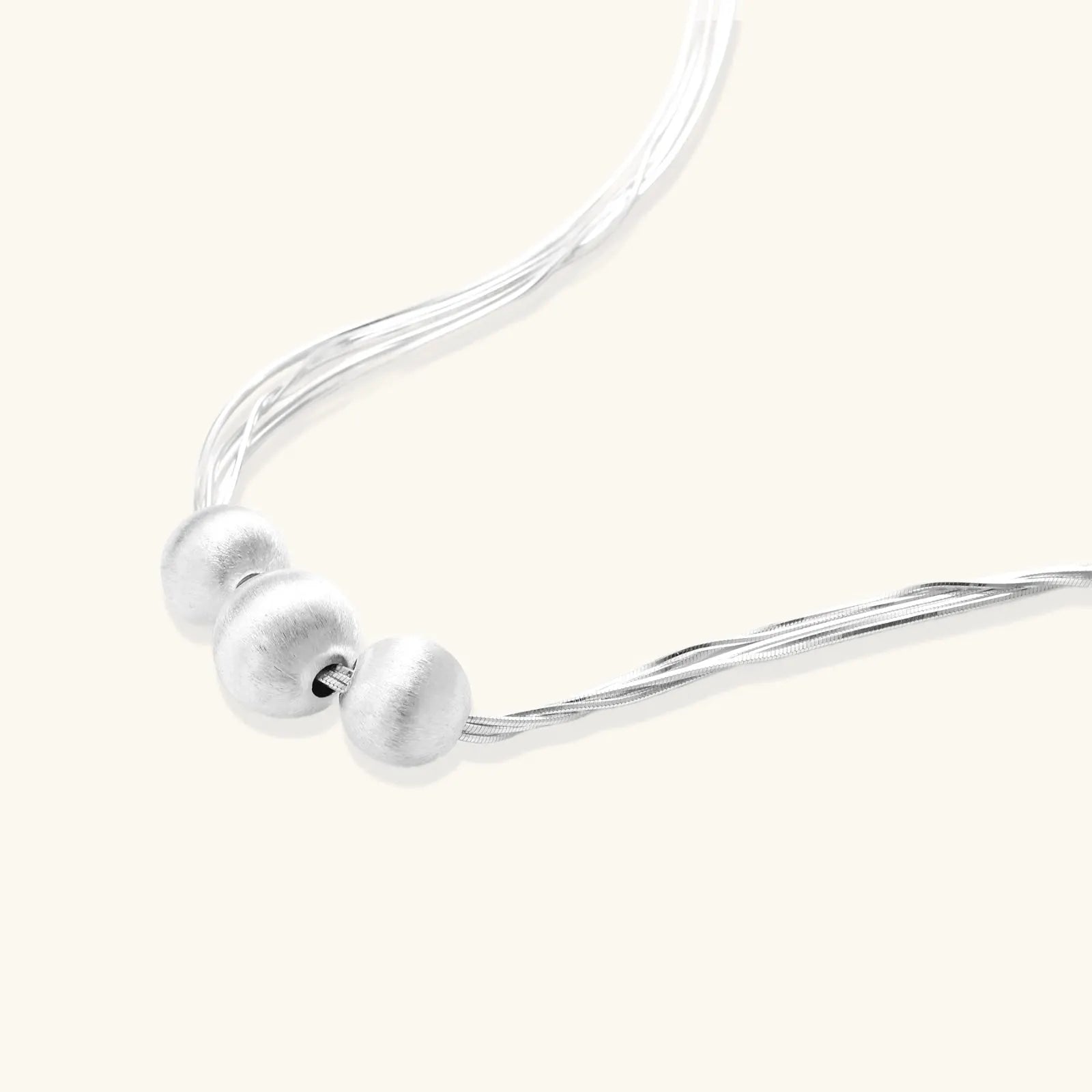 Silver Strand Layers Necklace by Equanimity Essence.