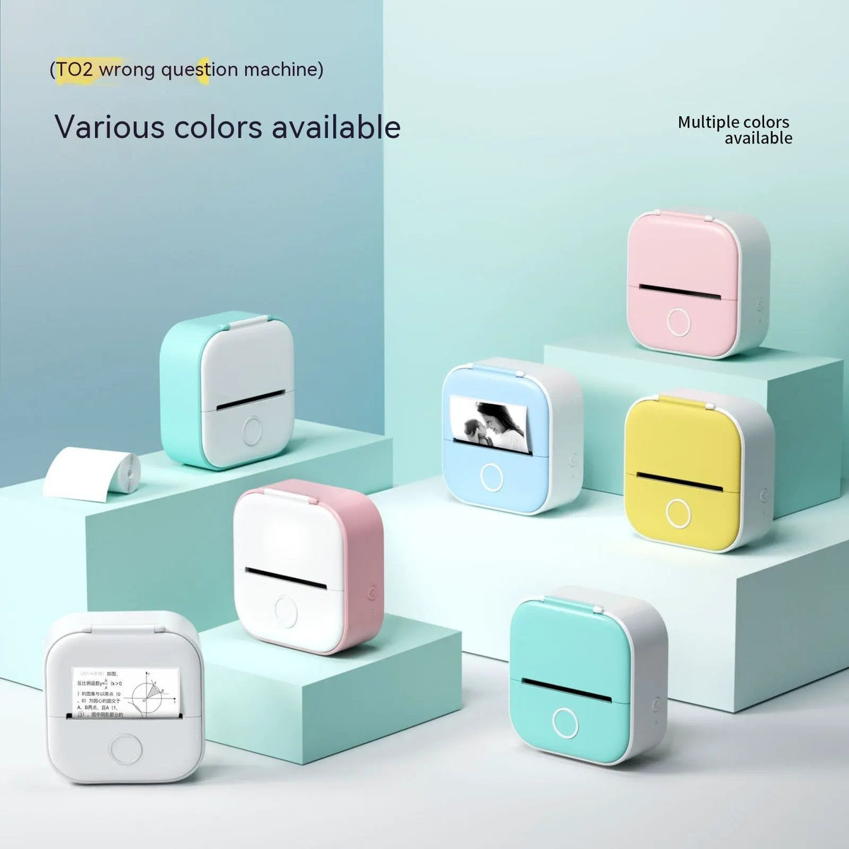 Portable Mini Thermal Label Printer Home Photo Printer Student Wrong Question Printer Bluetooth-compatible Mini Label Printer Price Tag by Maiden-Art
