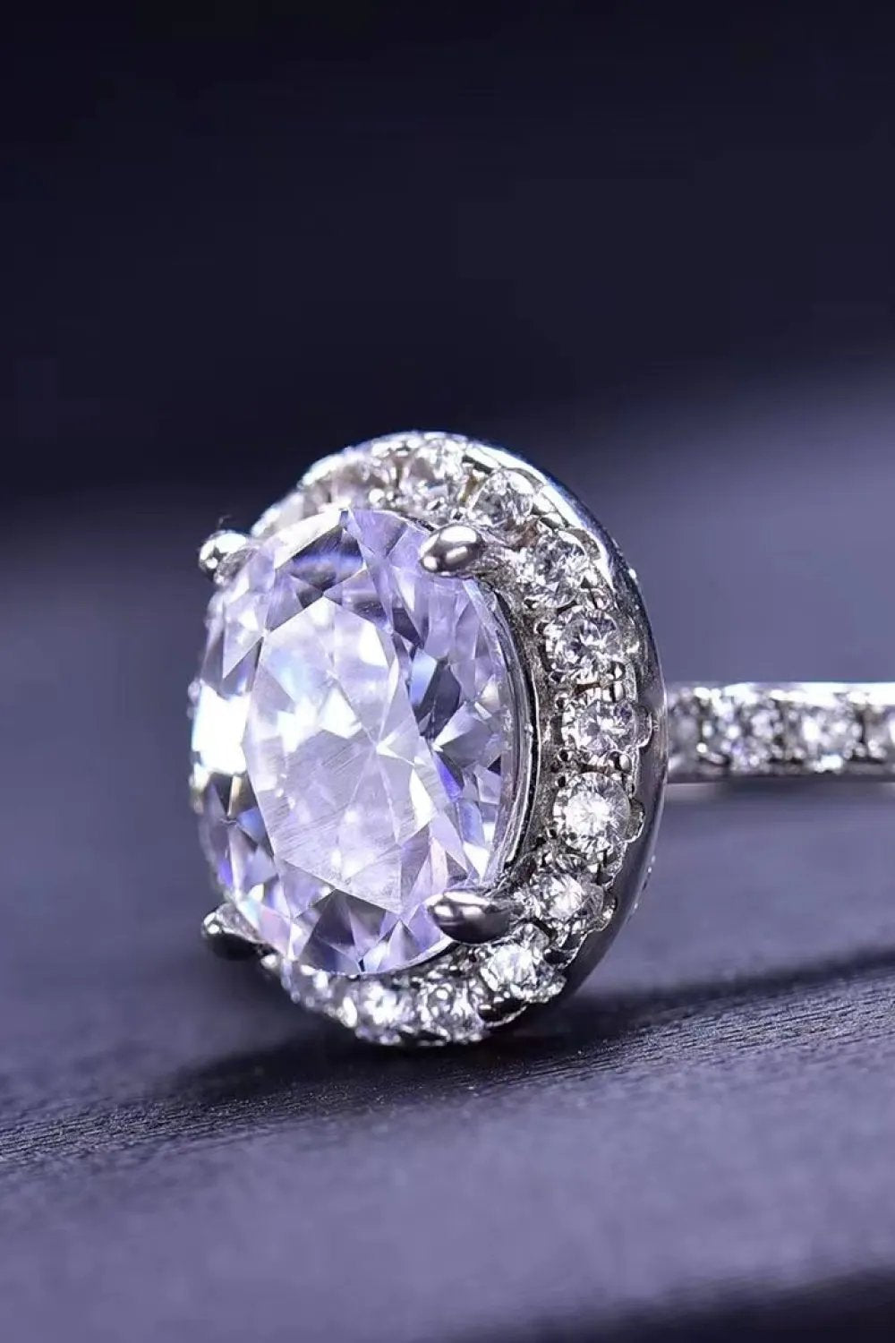 2 Carat Moissanite Platinum-Plated Ring by Partner Label