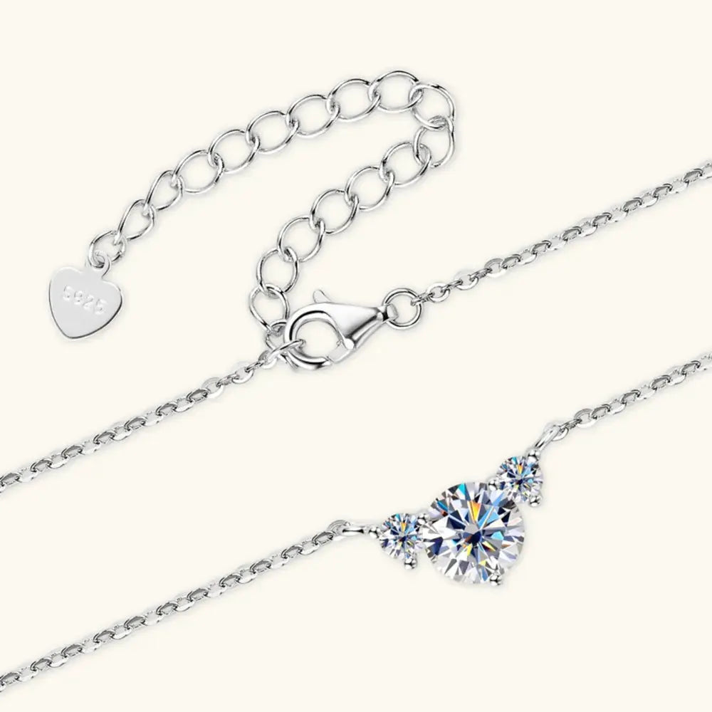 1.2 Carat Moissanite 925 Sterling Silver Necklace by Partner Label