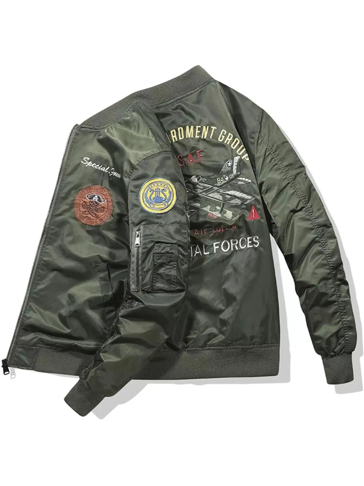 Men's Plus Size Zip Up Bomber Jacket by Partner Label