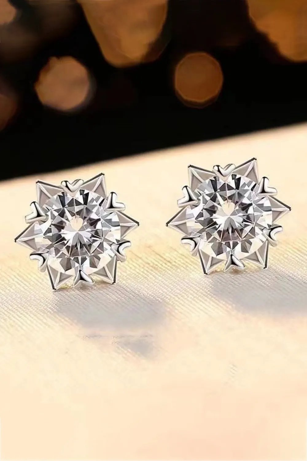 Stuck On You 4 Carat Moissanite Stud Earrings by Partner Label