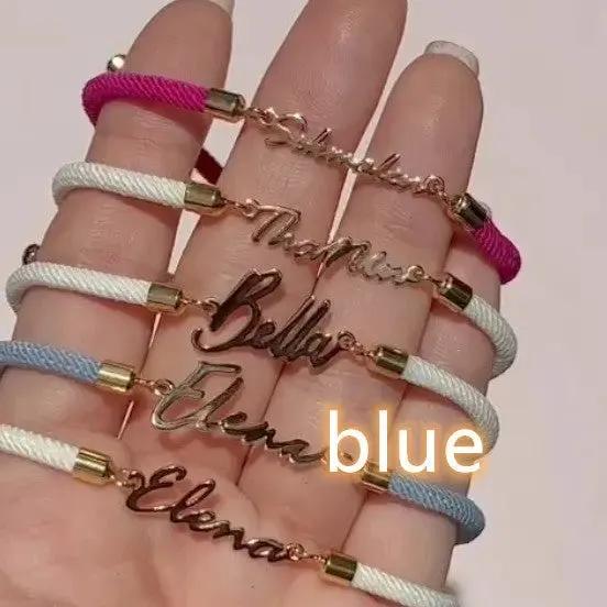 Personalized Colorful Rope Chain Custom Name Bracelet Personalized Adjustable Name Jewelry For Girls by Maiden-Art