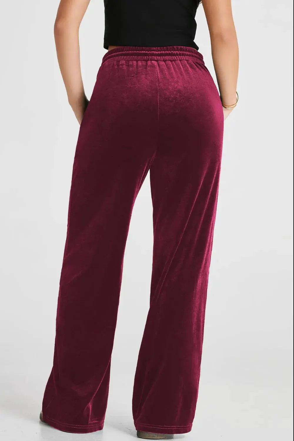 Drawstring Waist Wide Leg Active Pants by Partner Label