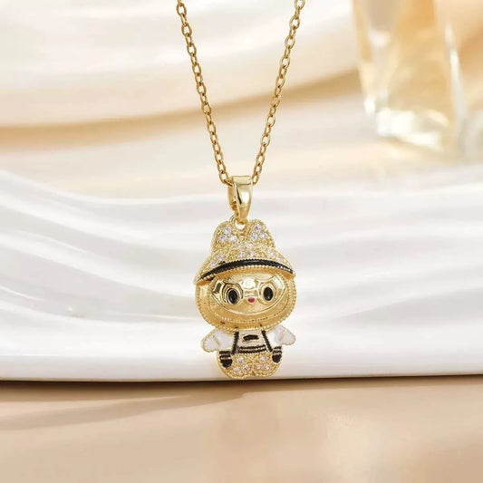 18K Gold-Plated Cartoon Character Pendant Necklace by Partner Label