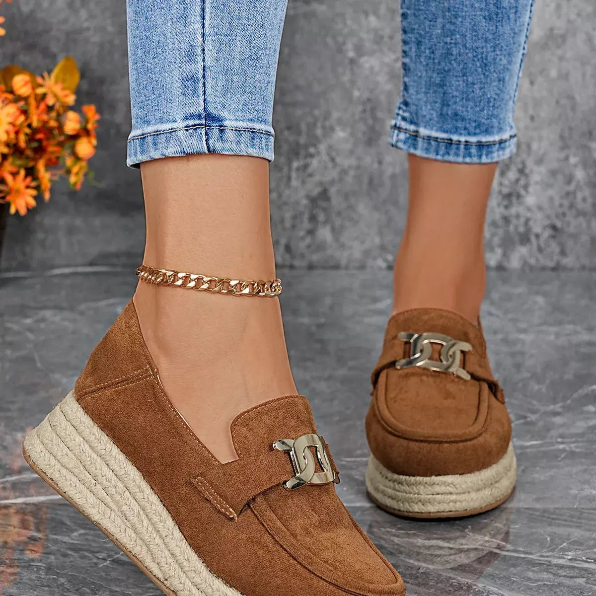 Round Toe Platform Slip-Ons by Partner Label