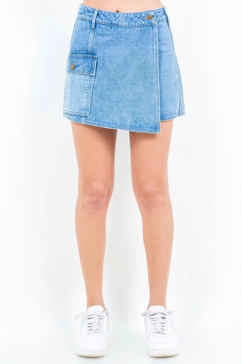 American Bazi Cargo Pocket Denim Skort by Partner Label