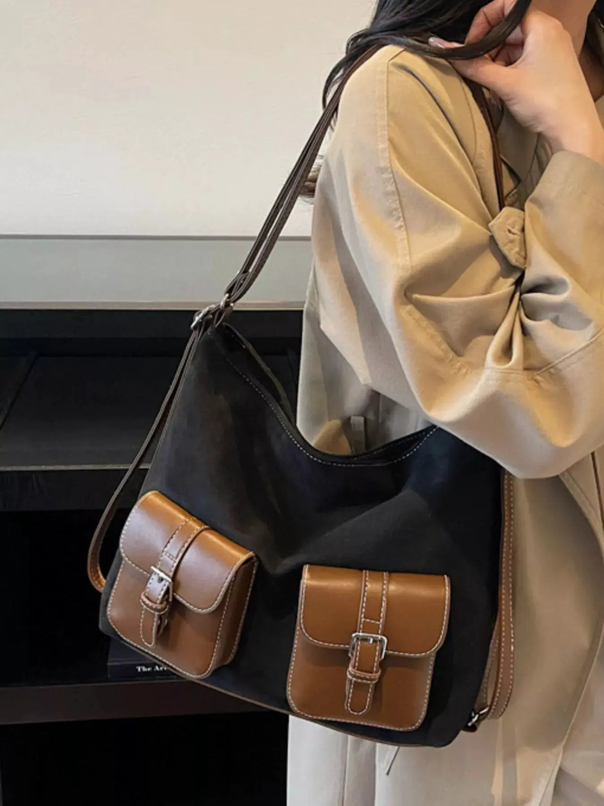 Buckle Pocket Shoulder Handbag by Partner Label