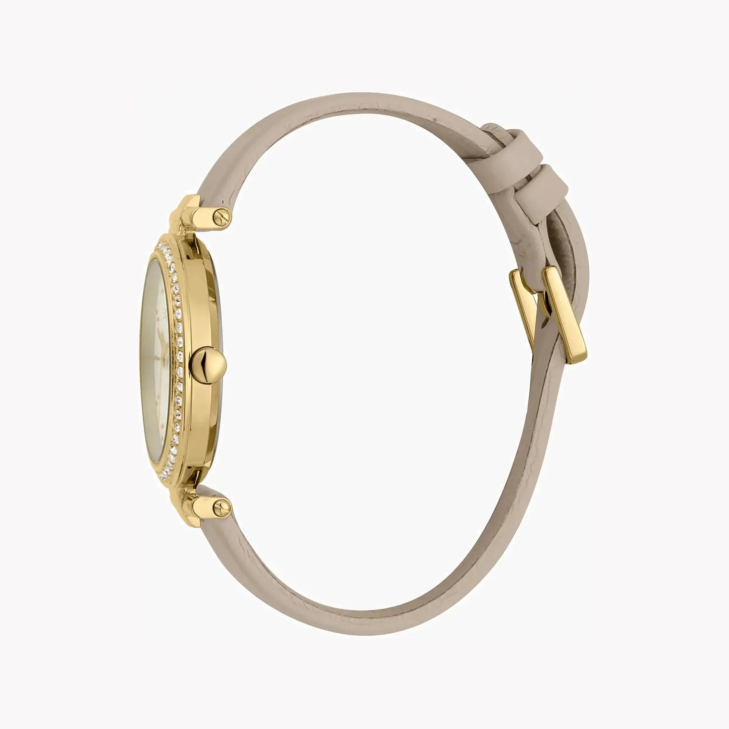 Esprit Women's Beige Leather Watch, Silver Dial | Es1l139m0075 by ESPRIT