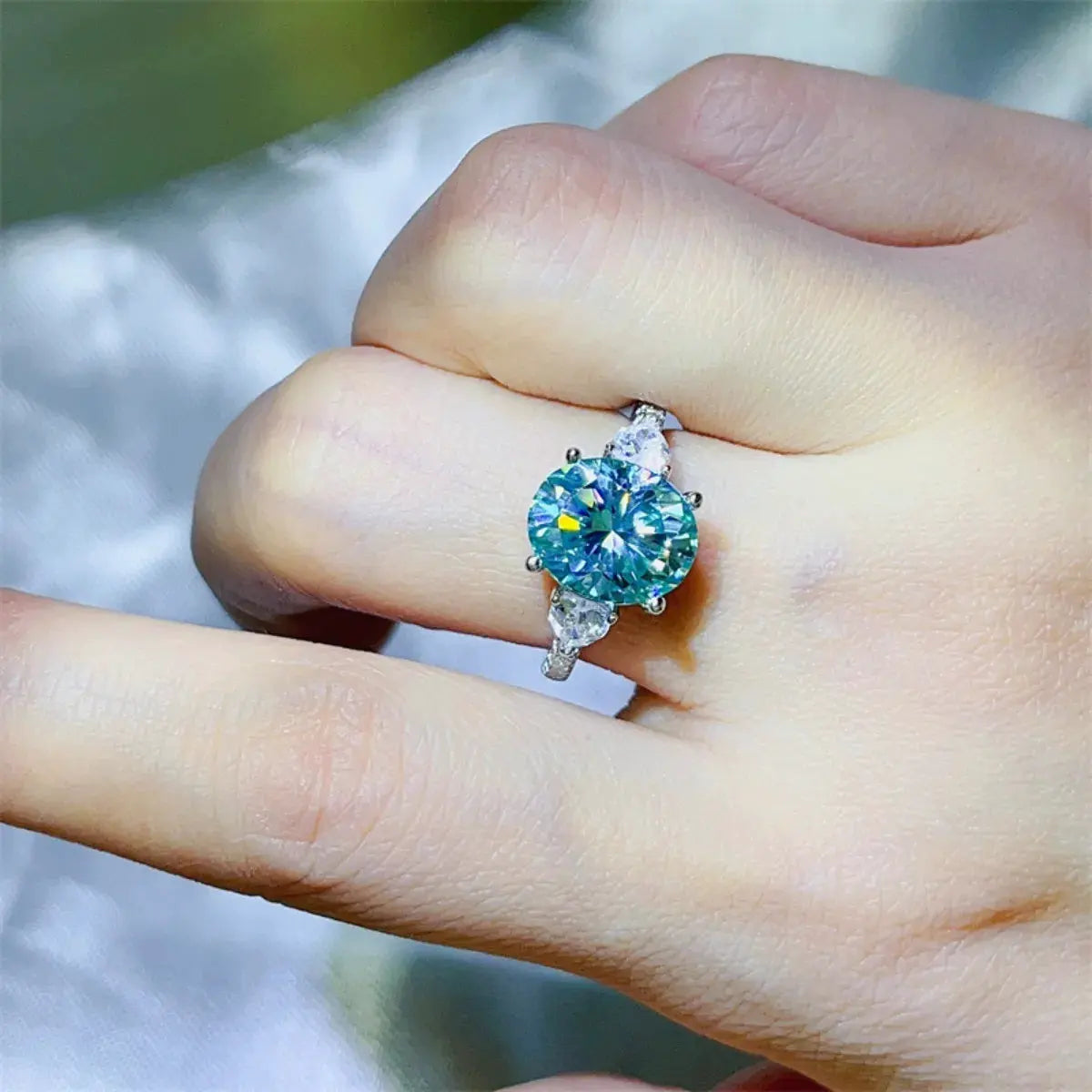 5 Carat Moissanite 925 Sterling Silver Ring by Partner Label