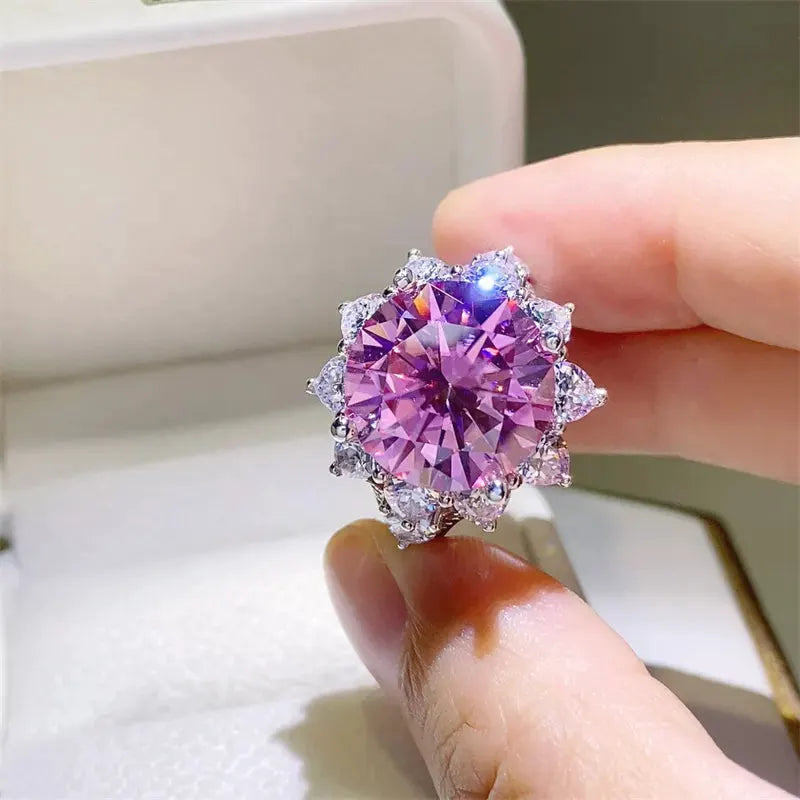 10 Carat Moissanite Zircon 925 Sterling Silver Ring by Partner Label