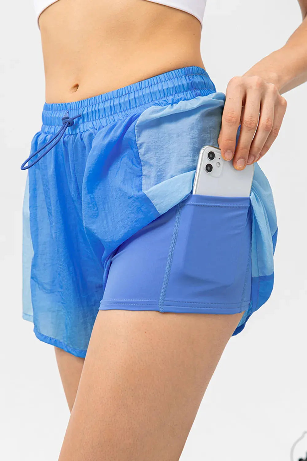 Color Block Drawstring Active Shorts by Partner Label