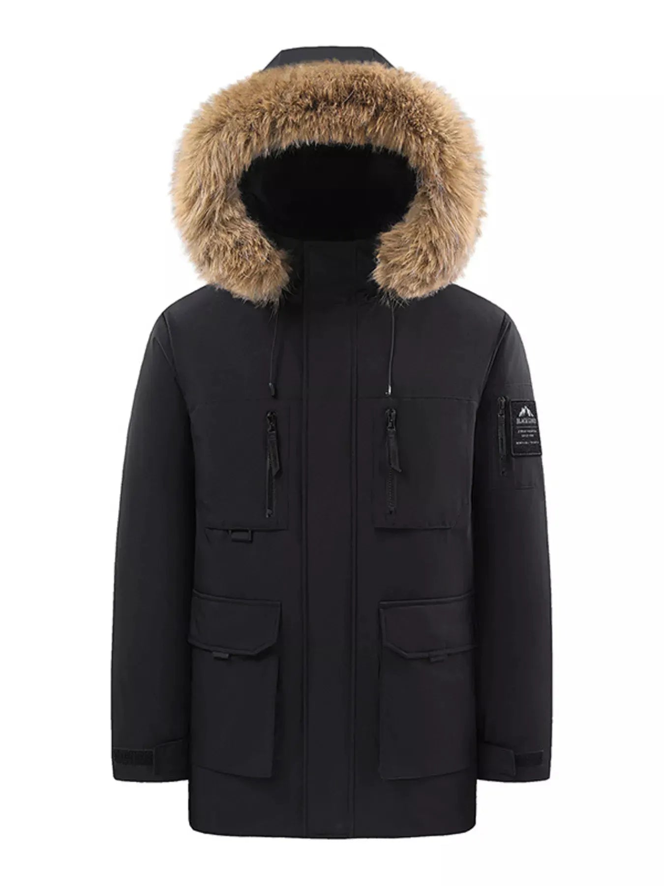 Men's Full Size Fur Hooded Winter Parka Coat Plus Size by Partner Label