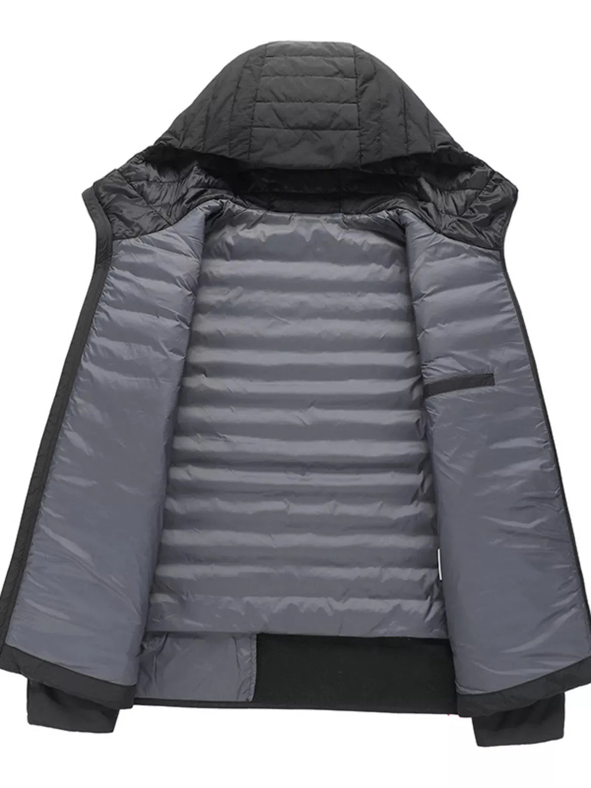 Men's Plus Size Lightweight Hooded Puffer Jacket by Partner Label