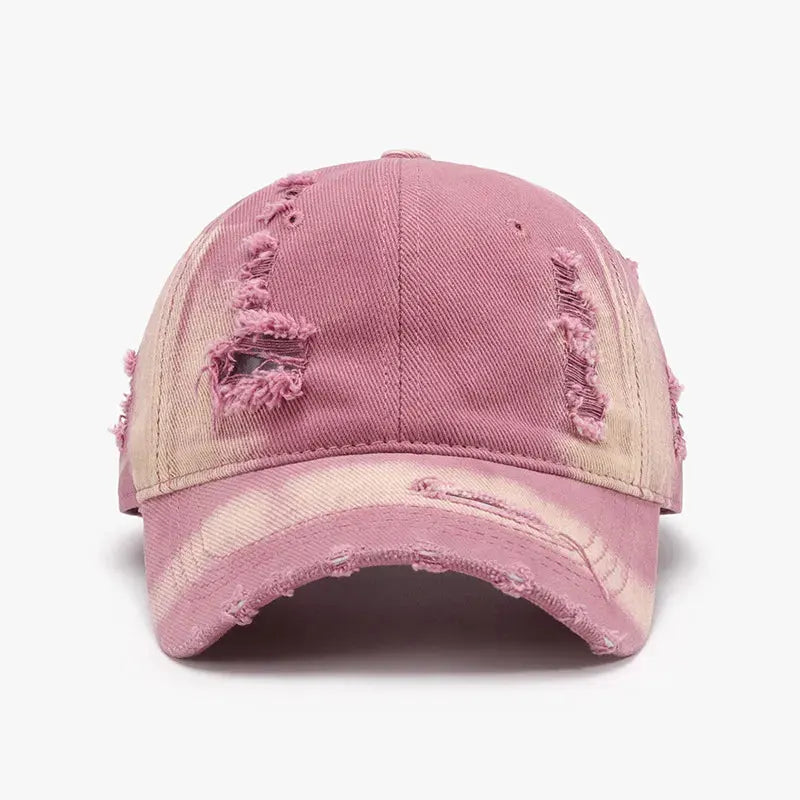 Distressed Adjustable Cotton Baseball Cap by Partner Label