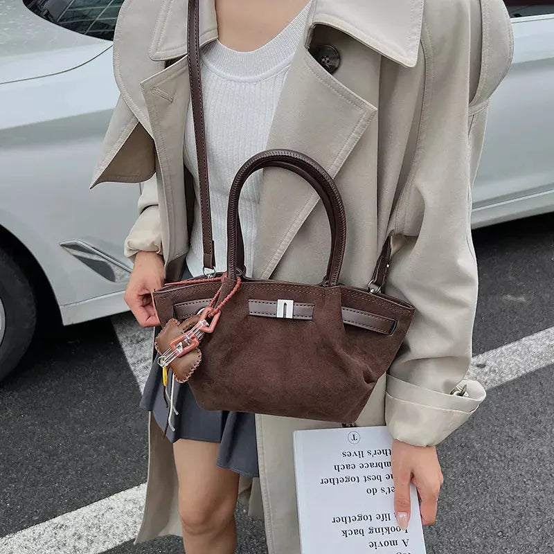 PU Leather Suede Mini Handbag by Partner Label