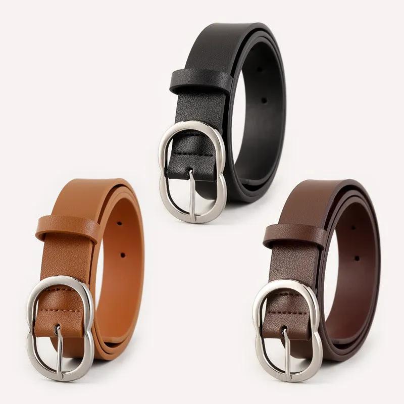 Skinny Belt with Oval Buckle by Trendsi