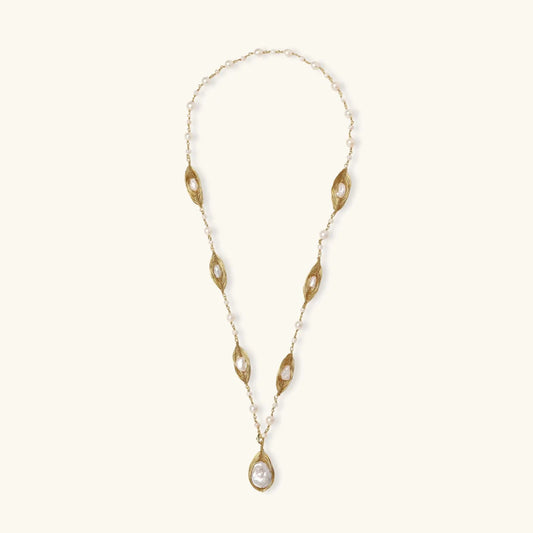 Golden Leaf Baroque Necklace | Equanimity Essence by Equanimity Essence.