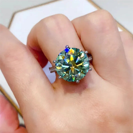 10 Carat Moissanite 925 Sterling Silver Ring by Partner Label