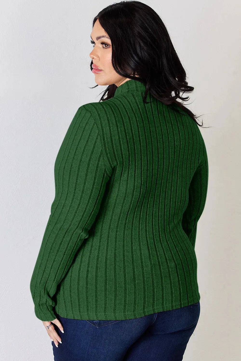 Basic Bae Full Size Ribbed Mock Neck Long Sleeve T-Shirt by Basic Bae