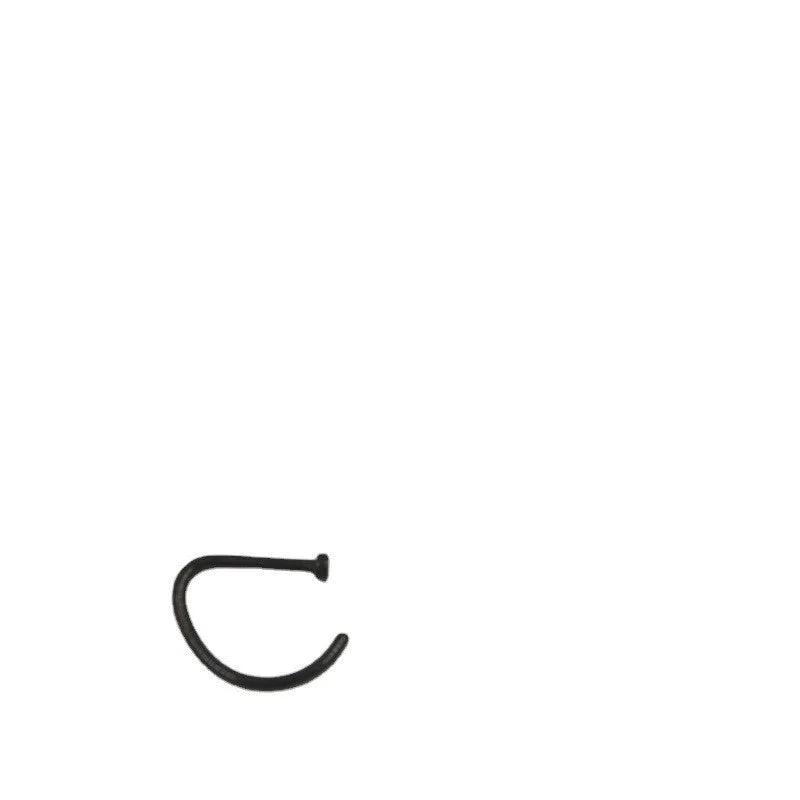 False Nose Ring No Hole D Shaped Stainless Steel by Maiden-Art