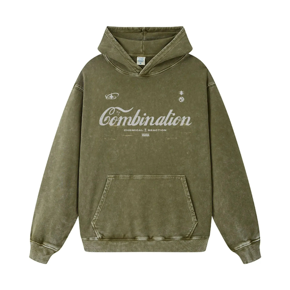 Men's Letter Washed Kangaroo Pocket Hoodie by Partner Label
