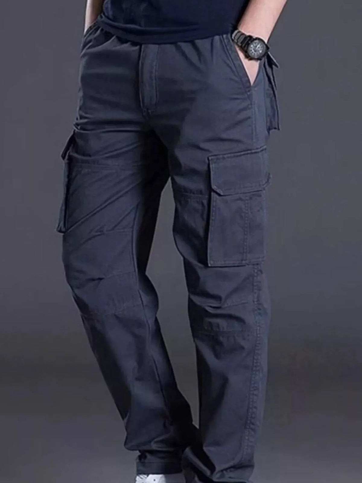 Men's Plus Size Relaxed Fit Cargo Pants by Partner Label