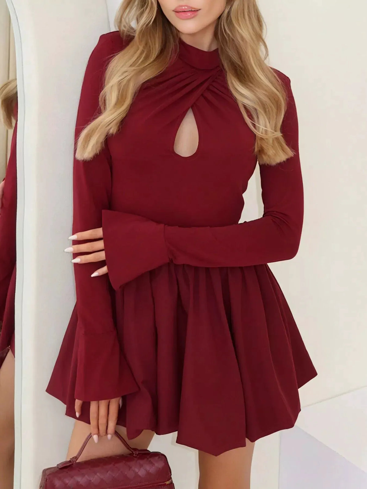 Keyhole Long Sleeve Mini Dress by Partner Label