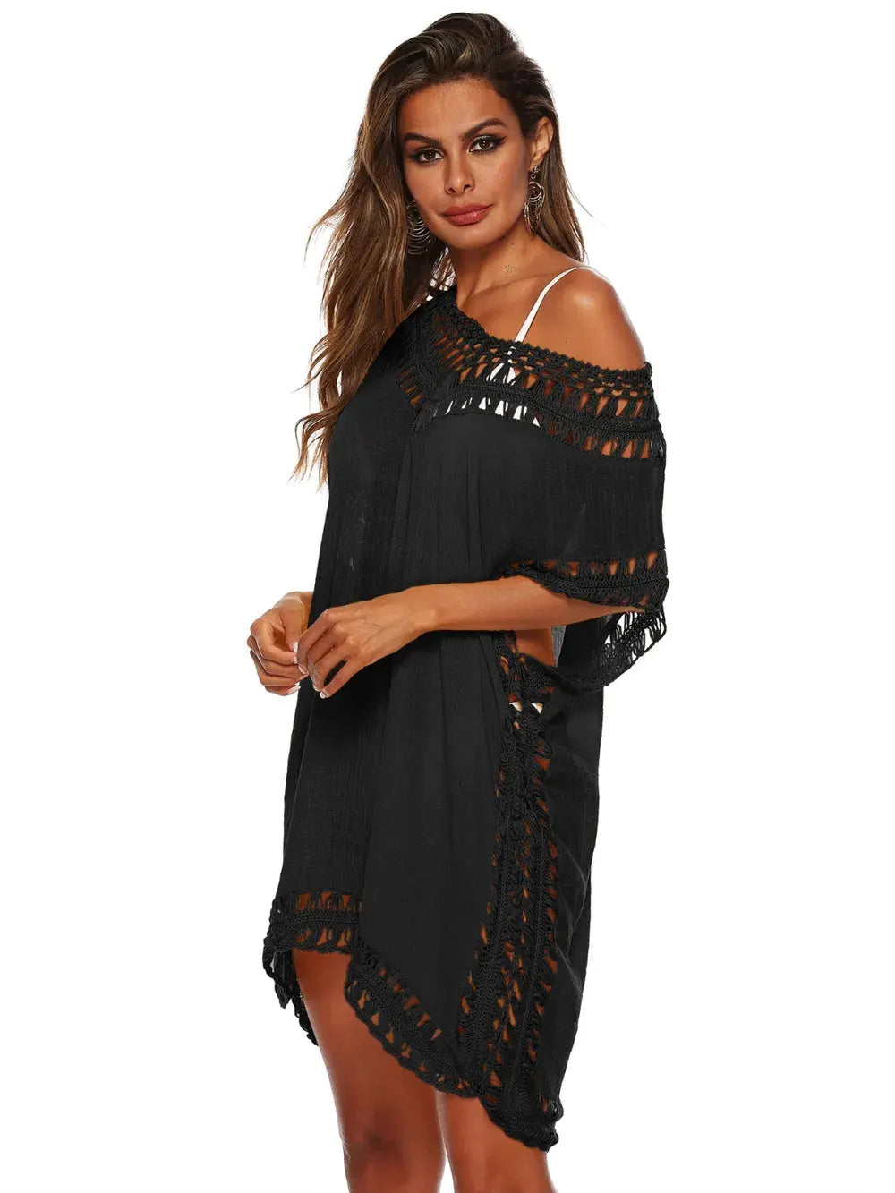 Cutout V-Neck Short Sleeve Cover-Up by Partner Labels