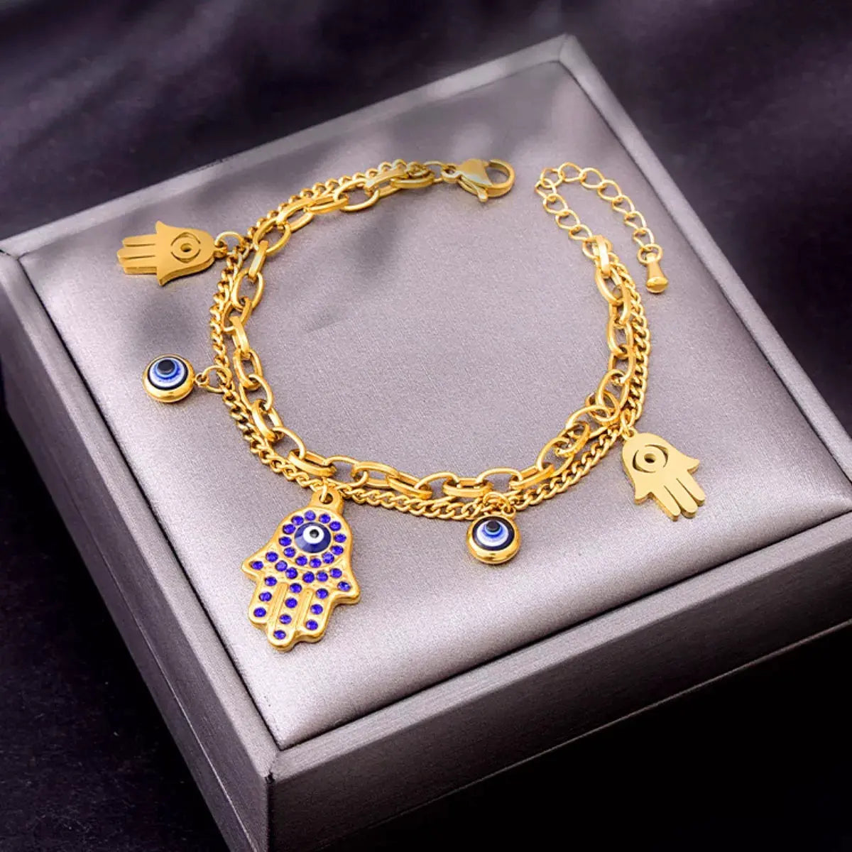 18K Gold-Plated Hand Charm Jewelry Set by Partner Label