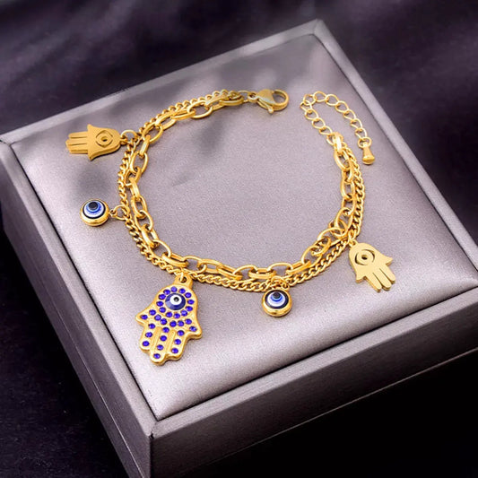18K Gold-Plated Hand Charm Jewelry Set by Partner Label