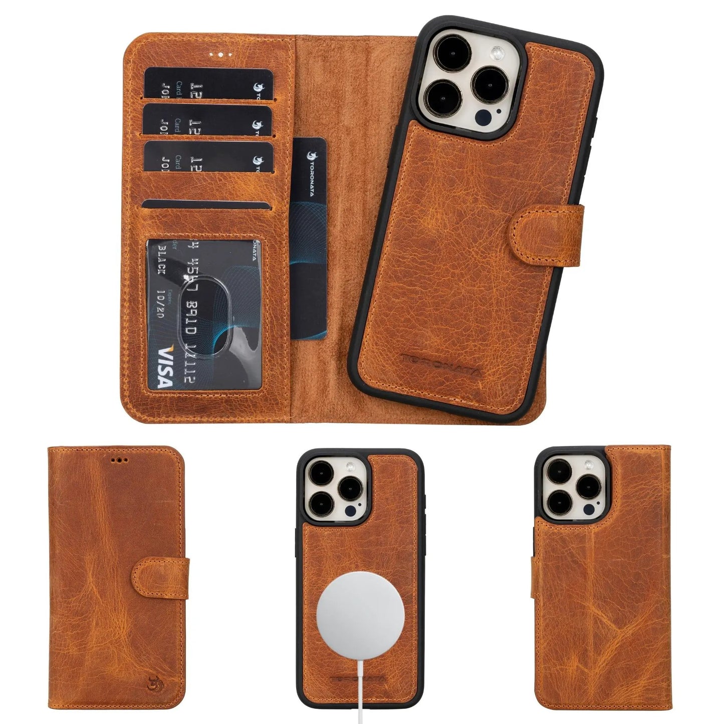 Casper iPhone 14 Series Detachable Leather Wallet Case by TORONATA