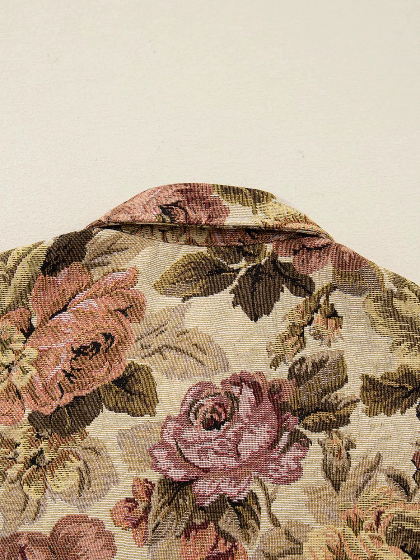 Floral Waffle Knit Patchwork Chest Pockets Buttoned Jacket by Partner Label