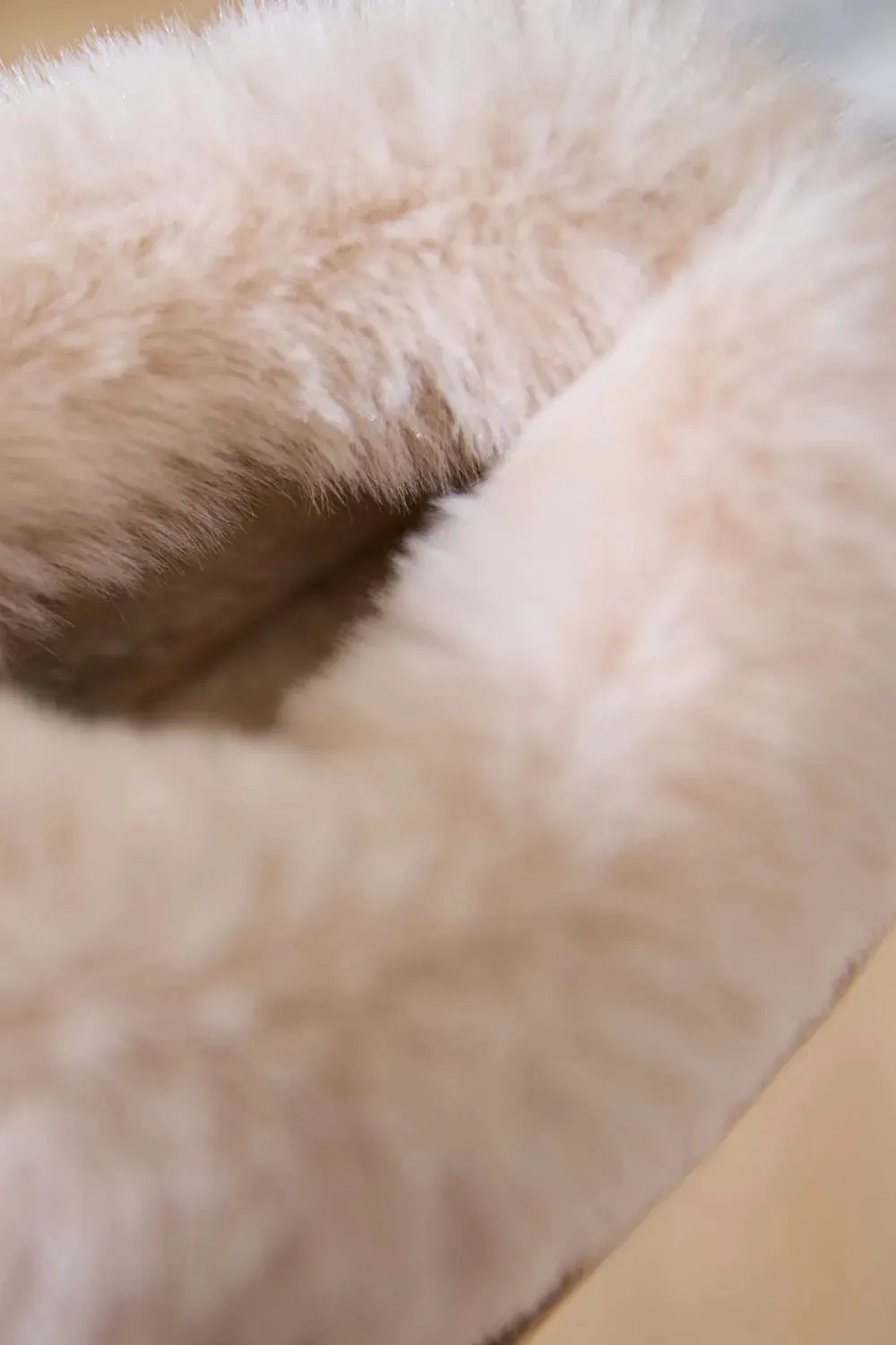 Faux Fur Round Toe Platform Slippers by Partner Label