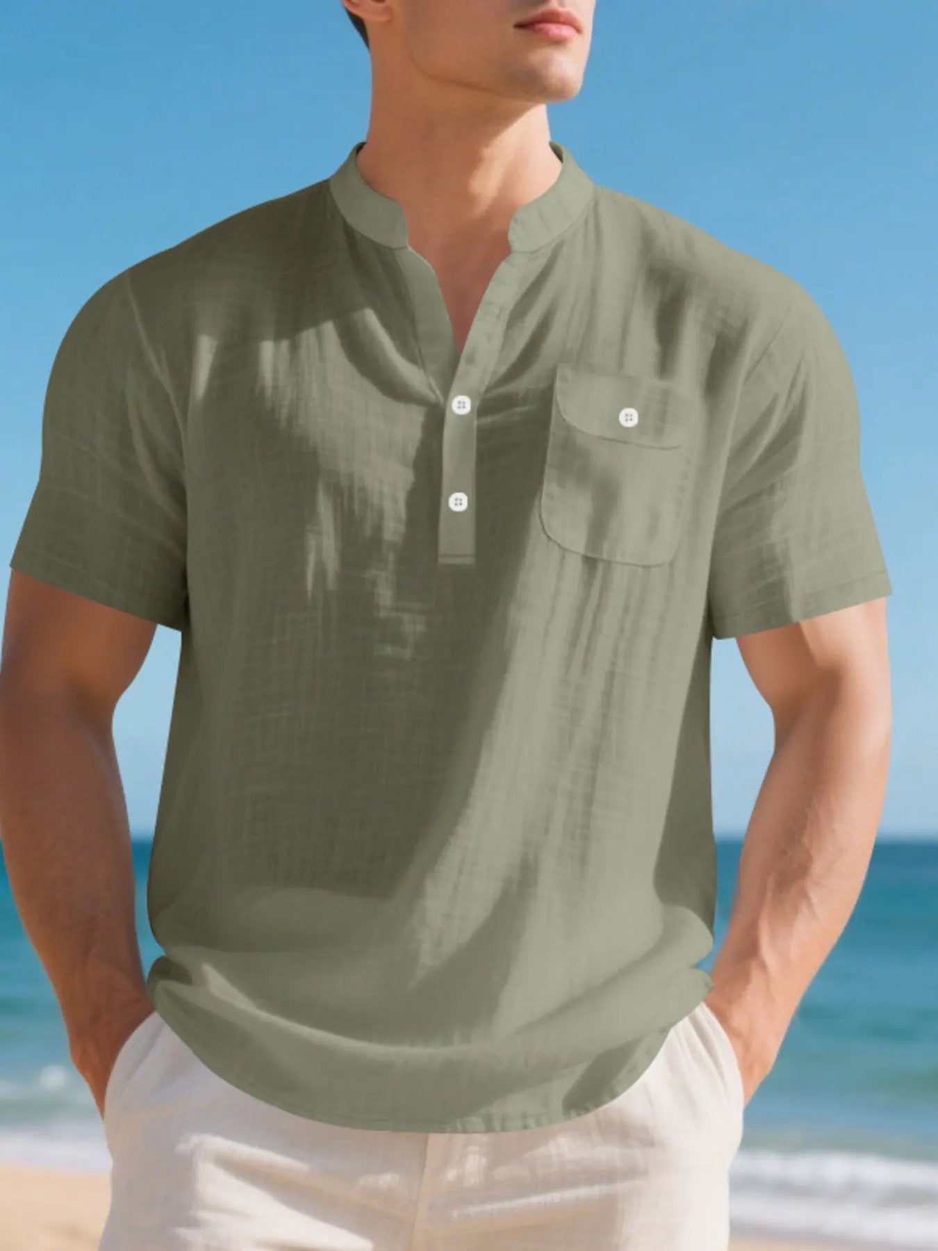 Men's Full Size Casual Short Sleeve Shirt Plus Size by Trendsi