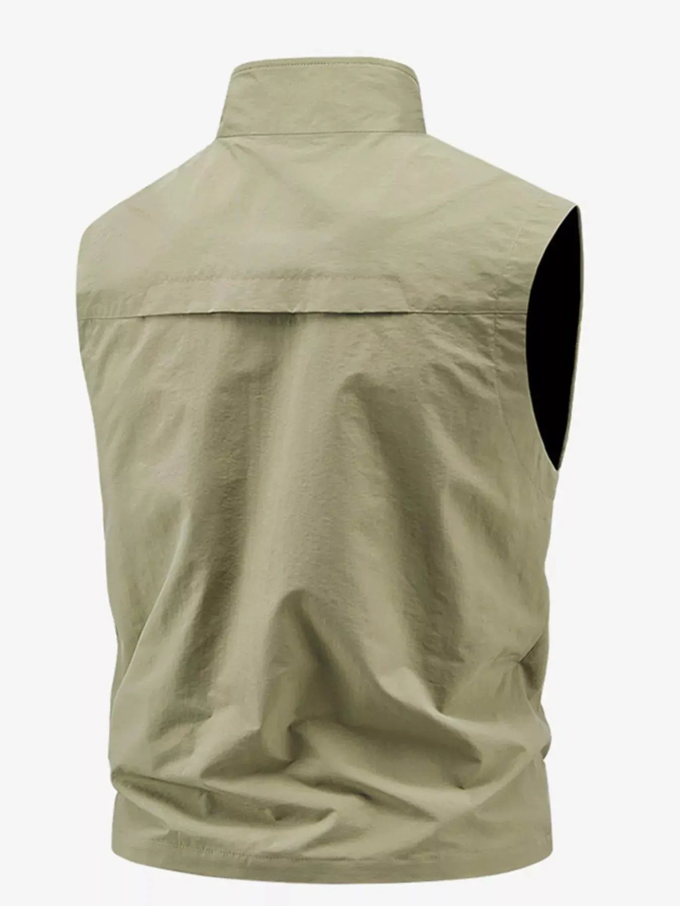 Men's Plus Size Lightweight Multi-Pocket Outdoor Vest by Trendsi