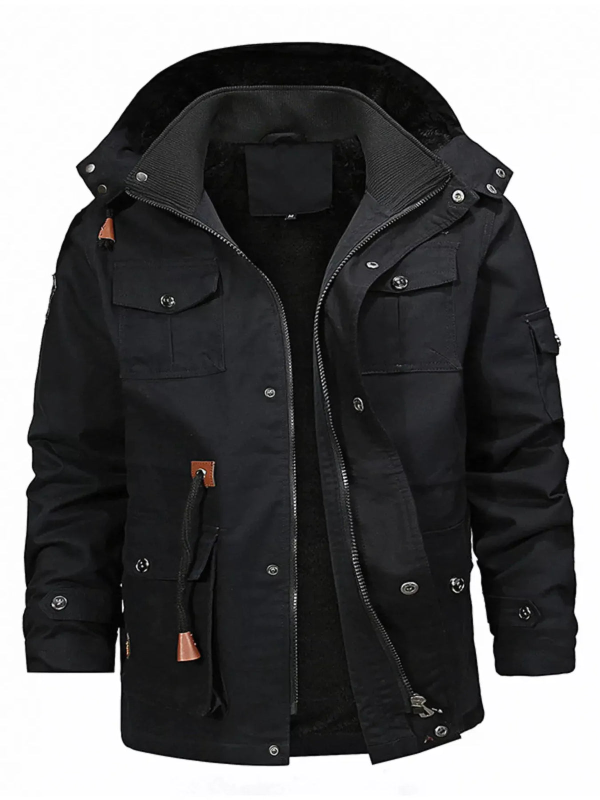 Men's Full Size Zip Up Fleece Lined Jacket Plus Size by Partner Label