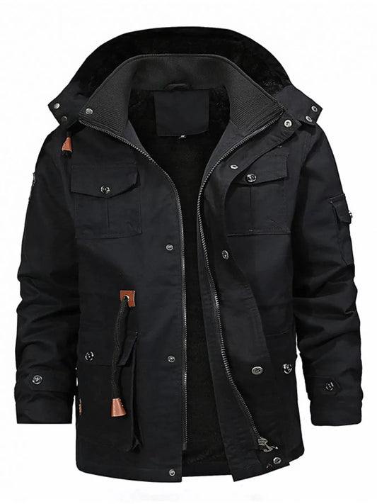 Men's Full Size Zip Up Fleece Lined Jacket Plus Size by Partner Label