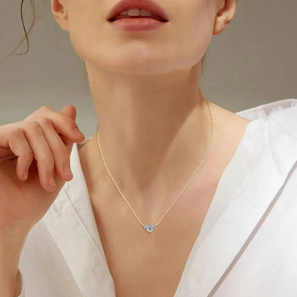 1.2 Carat Moissanite 925 Sterling Silver Necklace by Partner Label